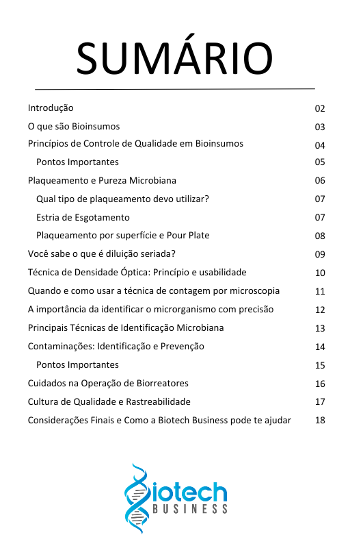 Sumário do E-book